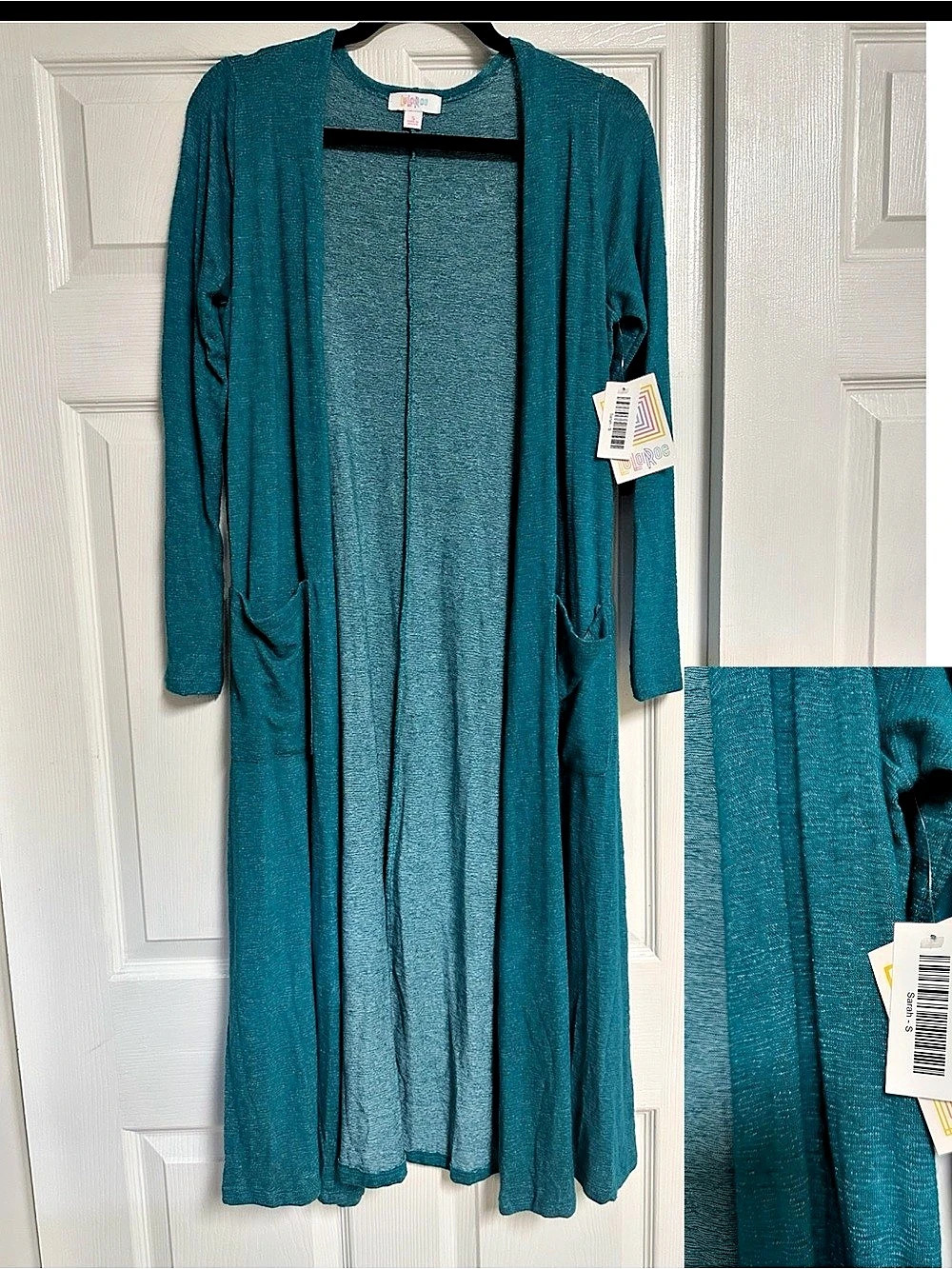 Walmart Women's Long Open Front Cardigan Blue NWT